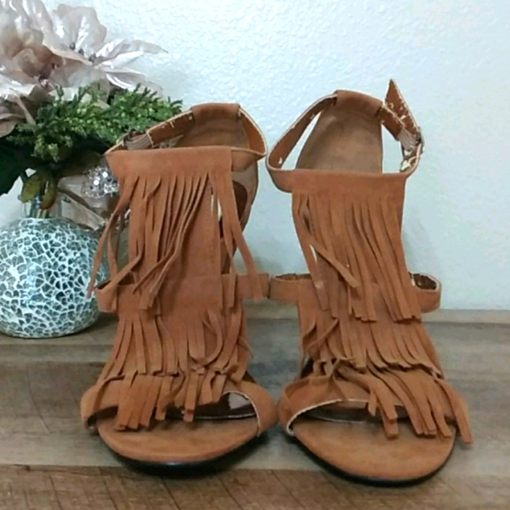 Bolaro by Summerrio Fringe Sandals/Heels
